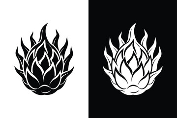 Fresh Dragon Fruit Graphic. Simple and Adorable Vector