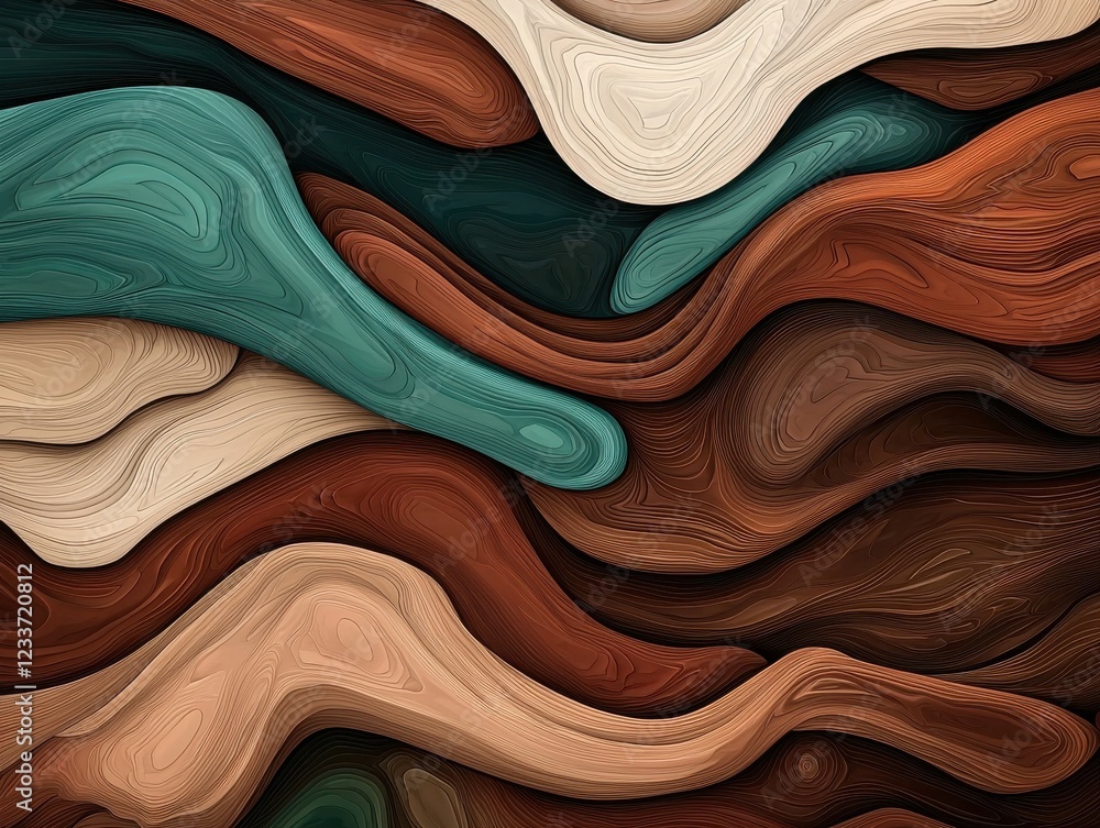 Poster an abstract wave pattern showcasing fluid shapes and colors.