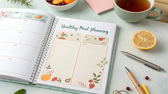 Healthy Meal Planner Notebook Weekly Diet Food Journal Notebook Planning Recipe Organization