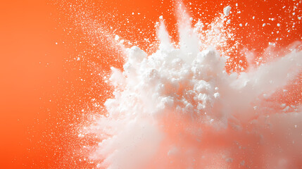 White powder explosion in motion