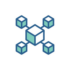 Blockchain Technology Icon for Security