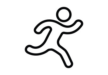  fast running man icon on white background