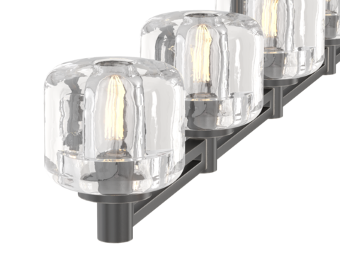 RH DEMARET LINEAR CHANDELIER - Elegant Lighting Fixture Against white Background