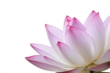 An exquisite close-up photograph of a delicate pink lotus flower