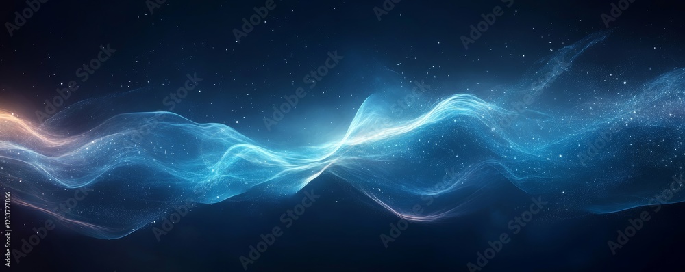 Poster abstract waves of energy flow in a hypnotic pattern. these fluid forms are luminous, ethereal, and a