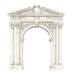An ancient greek Ornamental arch architecture arched person.
