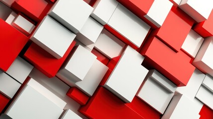 A background design featuring abstract geometric blocks rendered in 3D.