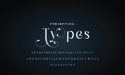 Elegant alphabet letters font logo. Typography luxury classic lettering serif italic fonts decorative wedding vintage retro brand logos. vector illustration