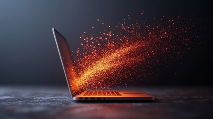 Abstract Technology Concept with Sparkling Particles
