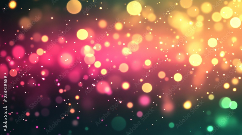 Poster abstract, colorful bokeh background with glowing particles. this beautiful and abstract background i