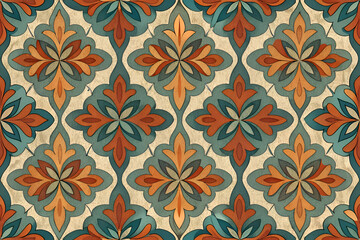 Fototapeta premium Ornate floral tile pattern design.