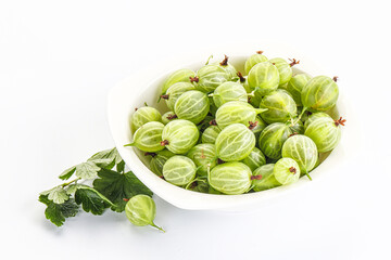 Sweet ripe gooseberries in the bowl