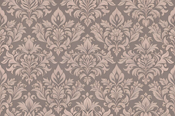 Elegant damask wallpaper pattern in muted tones.