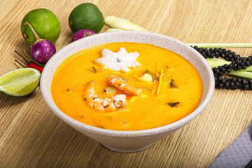 Thai Tom Yum soup with seafood
