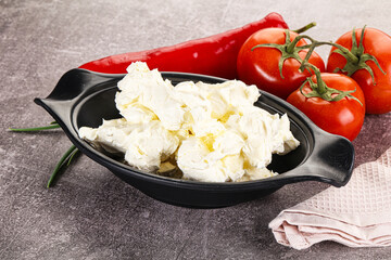 Soft Philadephia cheese in the bowl