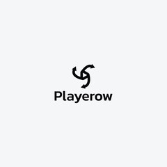 Fototapeta premium Play icon and arrow mark modern logo