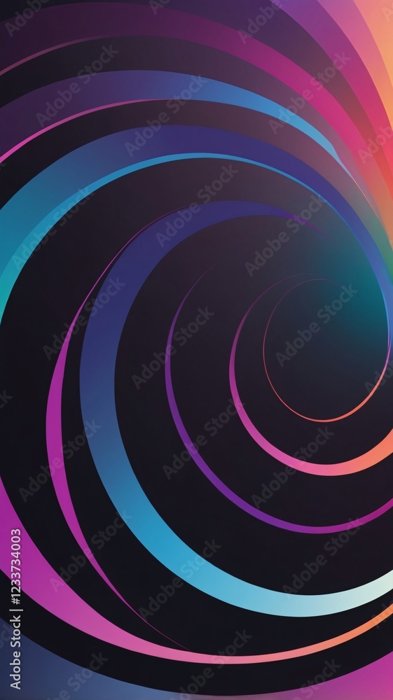 Poster abstract colorful circular gradient design with modern vibrant patterns, perfect for phone wallpaper