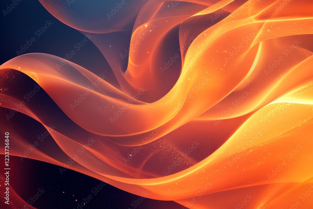 Poster abstract glowing polygonal layers forming dynamic arcs, generative ai