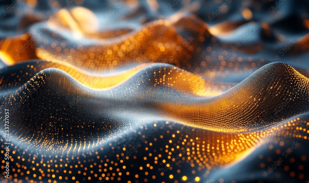 Aufkleber abstract dynamic chaotic glowing grids forming polygonal textures, generative ai