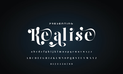 Elegant font alphabet logo. Typography Beauty fashion luxury classic letters serif fonts decorative wedding vintage retro logos. vector illustration