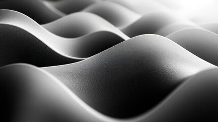 Obraz premium Abstract close-up of smooth, flowing black waves in light