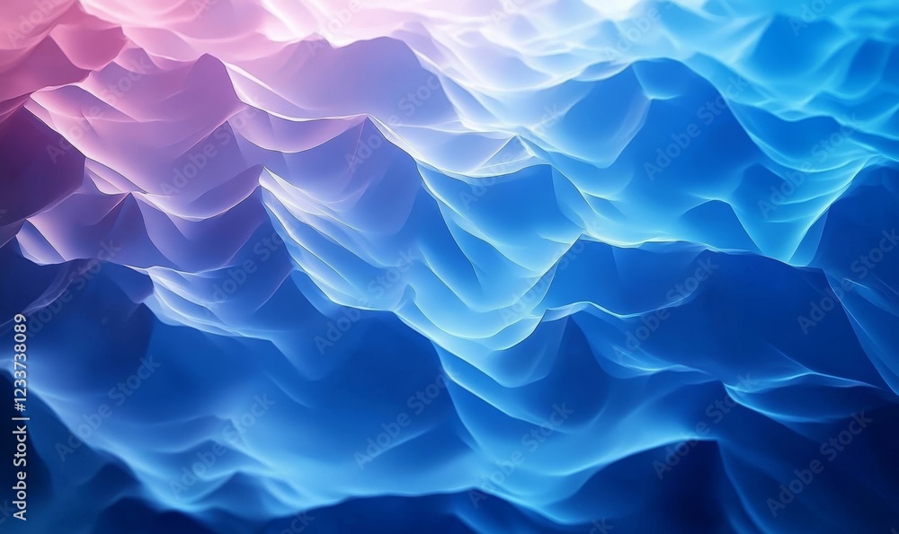 Poster abstract gradient glowing textures forming chaotic wave layers, generative ai