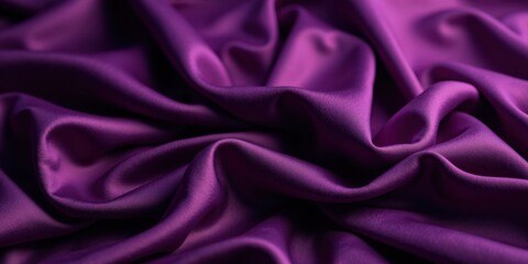 Obraz premium Deep, vibrant purple velvet fabric captures light with its soft, velvety texture and smooth, glossy finish in an intimate close-up