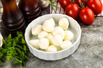 Small mozzarella mini cheese balls