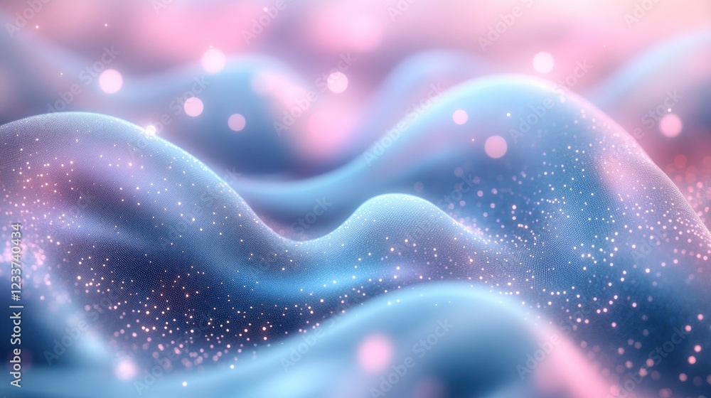 Poster abstract waves with soft colors and sparkling details