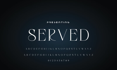 Fototapeta premium Elegant font alphabet logo. Typography Beauty fashion luxury classic letters serif fonts decorative wedding vintage retro logos. vector illustration