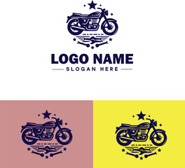 Motorcycle Repair icon Motorbike maintenance Motorcycle servicing Bike repair flat logo sign symbol editable vector