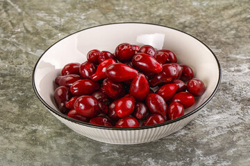 Ripe sweet juicy digberry cornel