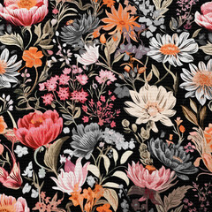 Natural Flower and Leaf Art Pattern for Backgrounds