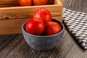 Fresh sweet juicy  purple plums