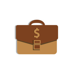 Money bag with dollar icon in white background. Cash, interest rate, business and finance, return on investment, financial solution, prepayment and down payment concept.Cartoon minimal style.