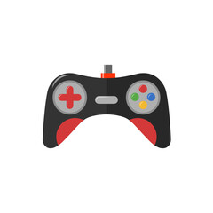 PrintJoystick gamepad icon red and black. flat illustration of vector icon for logo or web