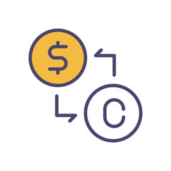 Currency Exchange icon. Userinter face icon design. vector graphic