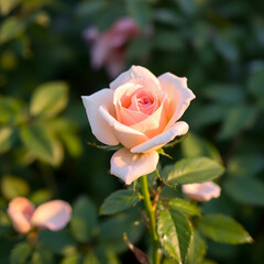 Beautiful Garden Rose in Full Blossom
