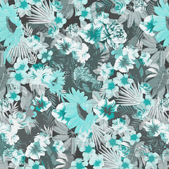 Modern Floral Leaf Design for Textile and Wallpaper