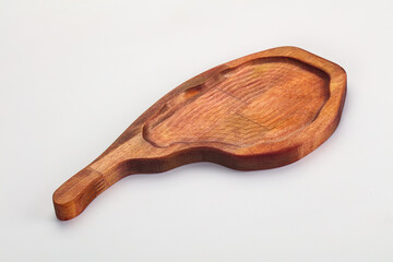 Wooden cutting board isolated on white background