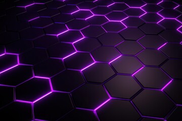 Fototapeta premium Hexagon wallpaper purple glowing pattern.