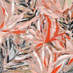 Modern Floral Leaf Design for Textile and Wallpaper