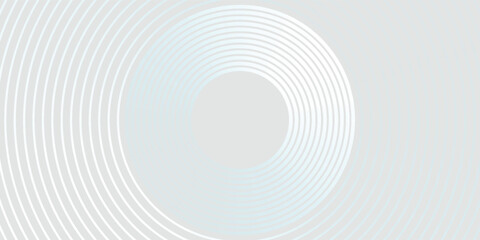 Abstract white glowing geometric lines on gray background. Modern shiny blue circle lines pattern. Futuristic technology concept. Suit for cover,