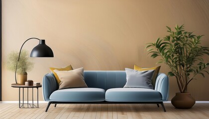 Elegant Furniture Presentation in a Transparent Background Stylish Wallpaper Mockup Showcasing Minimalistic Furniture Designs and Textured Details