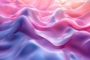 Fototapeta premium Abstract waves in soft pink and blue hues create a serene digital landscape.