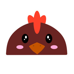 cute chicken vector, cartoon chicken face, drawing chicken face easy and simple full color. cute henstro vector, cartoon henstro face, drawing henstro face easy and simple full color