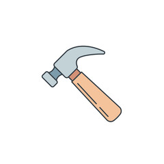 Hammer icon symbol vector illustration isolated on white background