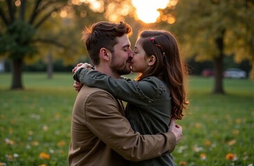 Fototapeta premium hipster boy and girl in park