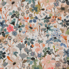 Stylish Nature Inspired Pattern with Flowers & Leaves