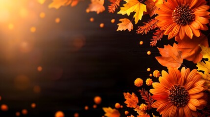 Autumnal Floral Arrangement with Orange